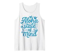 Aloha State of Mind Surfing Hawaiian Beach Palm Wave Surfer Tank Top