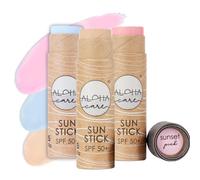 Aloha Sun Stick SPF 50+ | 3-Pack Mineral Sunscreen for Water Sports & Surfing | Face Sunblock With Zinc Alternative | 60g