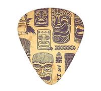 Aloha Tiki Pattern Advanced guitar pick 12 pieces Three thicknesses for bass, electric guitar, acoustic guitar bag