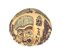 Aloha Tiki Pattern Print Shower Cap â€“ Reusable, Double Layer, with Elastic Band â€“ Perfect for Home, Spa, Hotel, and Travel