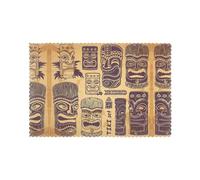 Aloha Tiki Pattern Table Placemats Set Of 6 12x18 Inch Heat Resistant Placemats Washable Party Kitchen Catering Decoration