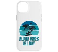 Aloha Vibes Retro Surfer & Dolphin Hawaii Island Design Case for iPhone 14 Plus