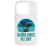 Aloha Vibes Retro Surfer & Dolphin Hawaii Island Design Case for iPhone 14 Pro