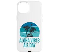Aloha Vibes Retro Surfer & Dolphin Hawaii Island Design Case for iPhone 15 Plus