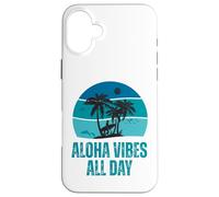 Aloha Vibes Retro Surfer & Dolphin Hawaii Island Design Case for iPhone 16 Plus