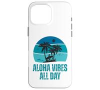 Aloha Vibes Retro Surfer & Dolphin Hawaii Island Design Case for iPhone 16 Pro Max