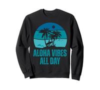 Aloha Vibes Retro Surfer & Dolphin Hawaii Island Design Sweatshirt