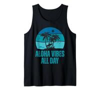 Aloha Vibes Retro Surfer & Dolphin Hawaii Island Design Tank Top