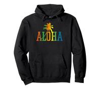 Aloha - Vintage Palm Tree Summer Hawaiian Beach Hawaii Gift Pullover Hoodie