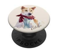 Aloka - The Walk for Peace Dog Spreading Hope Watercolor PopSockets Adhesive PopGrip
