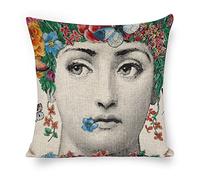 Aloked Lina Cavalieri Artificial Linen Throw Pillow Case, Decorative Cushion Cover Square Art Personalized Eye,Only Includes Pillowcase,18"x18"(45X45cm),Style-3