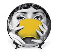 Aloked Lina Cavalieri Plate, Wall Decorative Plate, Mysterious Face Plate Wall Hanging Decoration,Including Bracket And Special Spring HooK, 8 Inch, S2