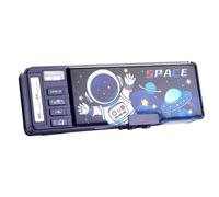 Alokik Enterprise Plastic Multifunctional Space Lock Compass Box for Kids - Pencil Box With Magnetic & Password Lock, Space Theme Return Gift - Multicolor