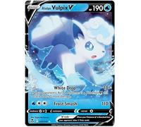 Alolan Vulpix V 033/195 Ultra-Rare Rare Pokemon Card (SWSH Silver Tempest) + 1x TitanCards® Toploader