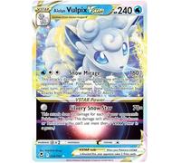 Alolan Vulpix VSTAR 034/195 Rare VSTAR Pokemon Card (SWSH Silver Tempest) + 1x TitanCards® Toploader