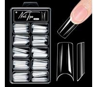 Alomd/Coffin/Square/Stilettos Nails Tips Half Cover False Nails Clear Press on Half Covers False Acrylic Art Artists Nail Tips