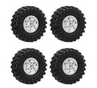 Alomejor 1.0 Wheel 1.0 Six-Hole Tire RC Beadlock Rim Aluminum Alloy RC Car Beadlock Wheel Hub Enhanced Stability Easy Installation for /24 Crawler Car with Tires (Silver)