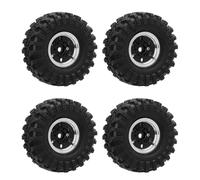 Alomejor 1.0 Wheel 1.0 Six-Hole Tire RC Beadlock Rim Aluminum Alloy RC Car Beadlock Wheel Hub Enhanced Stability Easy Installation for /24 Crawler Car with Tires (Black)