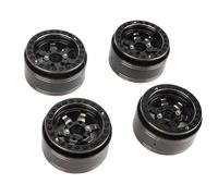 Alomejor 1/10 RC Beadlock Beadlock Role Durable Black Electrophoresis for 4 Pieces Models Hot Configuration Model, Ideal for RC Racing Enthusiasts