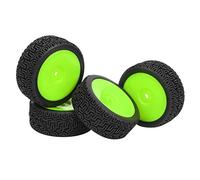 Alomejor 1/10 RC Tire Tire Kit Flat Car for the HPI RC Car, in Wear -resistant Rubber for a Better Handle, 4pcs Racing Amateurs (Green)