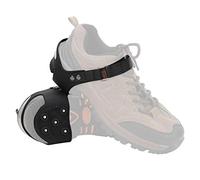 Alomejor 1 Pair Anti Slip Ice Cleats, 5 Teeth Steel Nails Crampons for Hiking Climbing, with Durable Silicone Overshoes for Sports Shoes Boots (XL43-45)