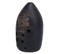 Alomejor 10 Hole Ocarina, Pear Shaped Smooth Orifice Streamlined Appearance Clear Timbre with Oblique Incision, for Black Clay Wind Instrument (fragrance, wanton G tone)