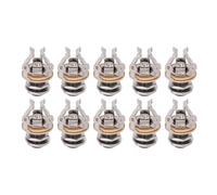 Alomejor 10 Pcs 1/4 Inch Guitar Jack Set, Mono Jack with Dual Tension Grounds and Dual Positive Tips for Stable Connection and Secure Cable Locking, for Guitar and Musical Instrument