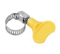 Alomejor 10 Pcs Stainless Steel Hose Clamp Adjustable Clips for Plumbing Projects - Durable Yellow and Silver Finish (16-25mm)