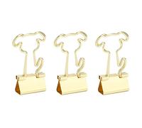 Alomejor 100PCS Cute Dog Clips Strong Metal Clamping Force Clips for Documents, Fold Back Paper Clamps for Organization & Gifts, Gold