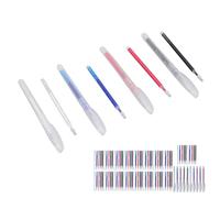 Alomejor 100Pcs Erasable Heat Pens for Fabric Marking Smoother Writing with 10 Pen Case for Quilting DIY