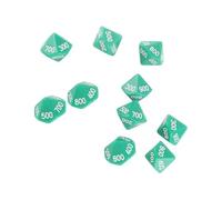 Alomejor 10pcs 10 Sided Dice, White Number Polyhedral Dice with Premium Plastic, for Board Games Digital Teaching Education Entertainment (Green)