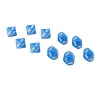 Alomejor 10pcs 10 Sided Dice, White Number Polyhedral Dice with Premium Plastic, for Board Games Digital Teaching Education Entertainment (Blue)