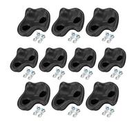 Alomejor 10PCS Climbing Stone Rock Climbing Holds Children Safety Comfortable Climbing Stones Kit with Hardware Fittings(Black)