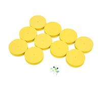Alomejor 10pcs Fishing Foam Spools, Soft EVA Foam Winding Board with Colorful Design for Safe Fishing Hooks Winding, Outdoor Accessories (Yellow)