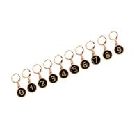 Alomejor 10PCS Numbered Crochet Stitch Markers Durable Enamel Finish Tracking for Knitting and Crochet Projects Zinc Alloy 3cm (Black)