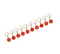 Alomejor 10PCS Numbered Crochet Stitch Markers Durable Enamel Finish Tracking for Knitting and Crochet Projects Zinc Alloy 3cm (Red)