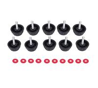 Alomejor 10Pcs/Set Spare Screws Nuts Practical Screw Caps Covers with Gaskets for Fishing Reels Knob Power Handle Grip