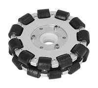 Alomejor 127mm Omni Wheel, 360 Degree Rotatable Aluminum Alloy Omni Directional Wheel with 22 Rubber Rollers and Ball Bearings, for Various Robots 14073