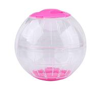 Alomejor 12cm Durable Plastic Hamster Gerbil Exercise Ball for Fun and Activity, Ideal for Small Pets, Clear Design (Pink)