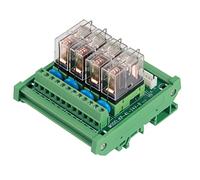 Alomejor 12V Relay Module, 4-channel with LED Indicator | DIN rail mountable, screw terminals, dual copper layers, compatible with PNP/NPN