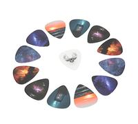 Alomejor 13 PCs Medium Celluloid Guitar Pleka Trams with Storage Box, Great for Musicians, Suitable for Electrical, Acoustic Bass Guitarists (Star)