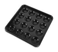 Alomejor 16 Holes Billiards Tray Fine Workmanship Shake Proof Billiard Ball Plate for Billiards Players Black