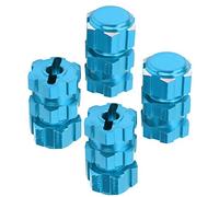 Alomejor 17 Mm Six -cantampower Nuts Splined Wheel Hubs Extension Combiner for Maxx 1/10 RC Car, Aluminum Alloy, 4 Sets for Simple Installation, RC Enthusiasts (Blue)