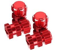 Alomejor 17 Mm Six -cantampower Nuts Splined Wheel Hubs Extension Combiner for Maxx 1/10 RC Car, Aluminum Alloy, 4 Sets for Simple Installation, RC Enthusiasts (Red)