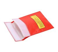 Alomejor 18x23cm Lipo Battery Bag, Fireproof Explosion Proof Radiation Heat Resistant Safe Storage, with Flame Retardant Fiber, for Various Aircraft Batteries (Red)