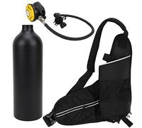 Alomejor 1L Diving Oxygen Tank Set, Aluminum Alloy Underwater Breathing Kit, Dive Equipment for Beginners and Enthusiasts (Black)