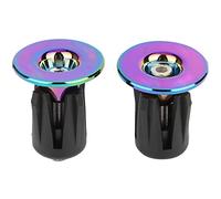 Alomejor 1Pair Bike Handlebar Grips Bar Ends Bike Handlebar Screw Plugs Electroplate Colorful Bicycle Cycling Accessory
