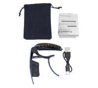 Alomejor 2 in 1 Guitar Tuner, Rechargeable Zinc Alloy LED Display Compact Guitar Tuning Clamp, with Running Light Tuning Function, for Acoustic Classical Bass (Blue)