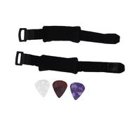Alomejor 2 Pack Guitar String Mute Strap, Bass Guitar Dampener Set with 3 Picks, Soft Fabric Noise Reduction Wrap for 4-7 String Electric Bass
