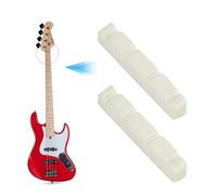 Alomejor 2 Pcs Bass Guitar Nut Plastic Guitar String Bridge Nut for Electric Bass Replacement Parts(44 * 5.8 * 8mm)